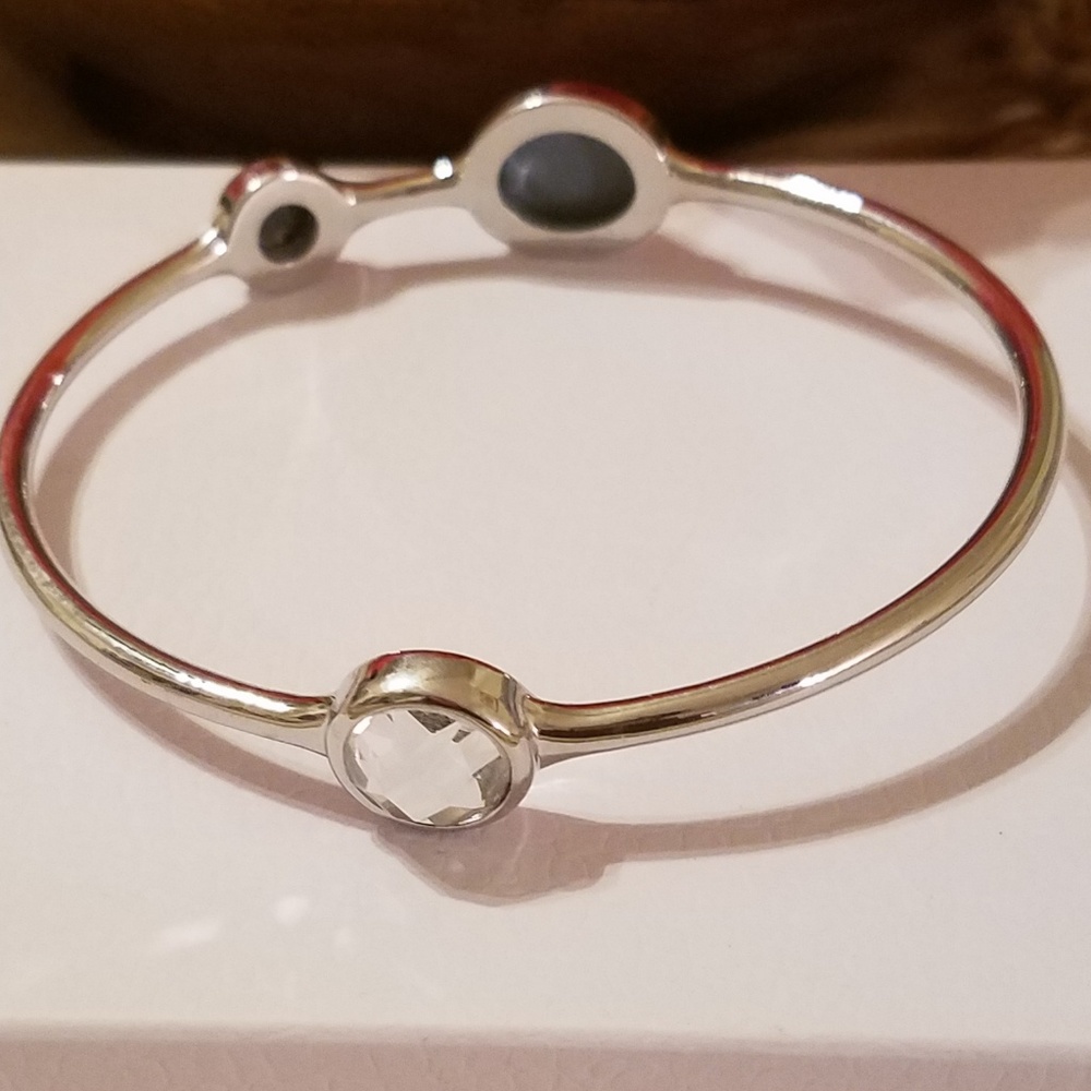 Crystal station bracelet - White Gold